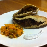 Left Over Roast Lamb Pittas with Carrot and Orange Salad